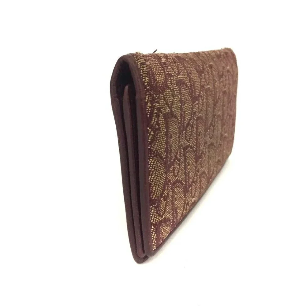 Christian Dior Trotter Canvas Leather Long Bifold Wallet /9U1305